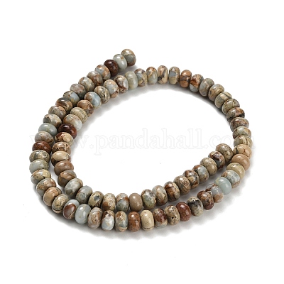 Натуральные бусины из аква терра яшмы G-Z110-D40-5x8mm-1