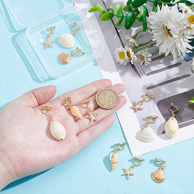 6 пара сережек-клипс из нержавеющей стали 304 EJEW-UN00025-1