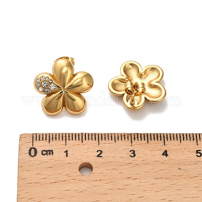 Серьги-гвоздики из нержавеющей стали 304 со стразами EJEW-P316-11G-1