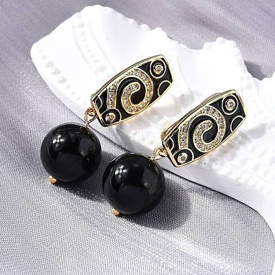 Круглые серьги-кольца из латуни с микропаве из прозрачных кубических цирконий EJEW-S261-02G-1