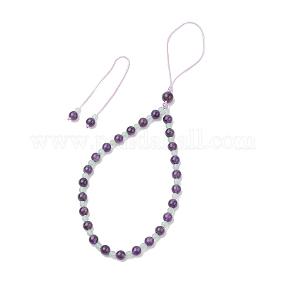 Мобильные ремешки из натурального аметиста HJEW-JM03418-02-1