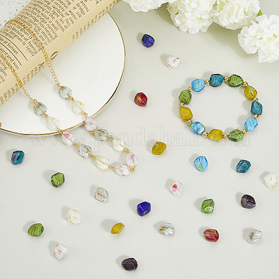 120шт 10 цвета ручной золотой песок бусины лэмпворк нити LAMP-PA0001-13-1