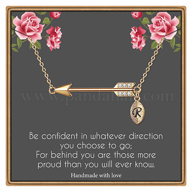 Латунные микропаве прозрачные кубические цирконии стрела с подвеской в виде буквы FS-WG43978-18-1