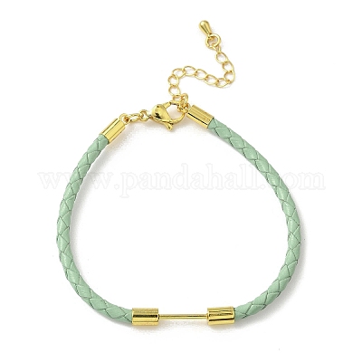 Изготовление браслета из плетеного круглого шнура из искусственной кожи толщиной 3 мм MAK-S075-01G-K-1