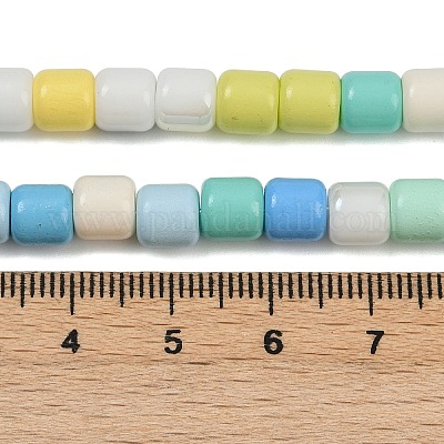 Выпечка окрашенные стеклянные бусины пряди LAMP-S070-06D-1