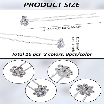16 шт. 2 цвета свадебные железные заколки для волос&nbsp;OHAR-LP0001-04-1