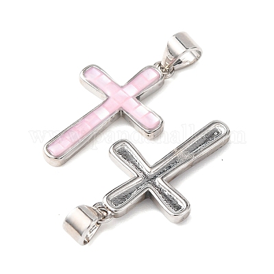 Подвески из латуни и ракушек с покрытием стойки KK-I473-01P-1