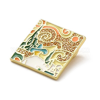 Подвески из латуни микропаве с фианитами и эмалью KK-H458-07G-01-1