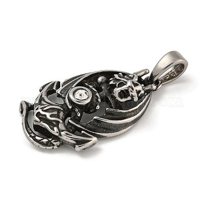 Подвески из хирургической нержавеющей стали 316 с микропаве из кубического циркония STAS-Z073-65AS-01-1