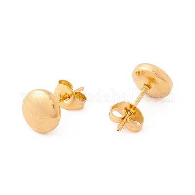 6 пара плоских круглых сережек-гвоздиков из нержавеющей стали 304 для женщин EJEW-A067-20-1