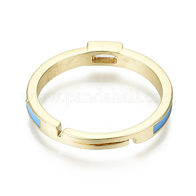 Регулируемые латунные кольца с прозрачным кубическим цирконием RJEW-T016-03G-NF-1