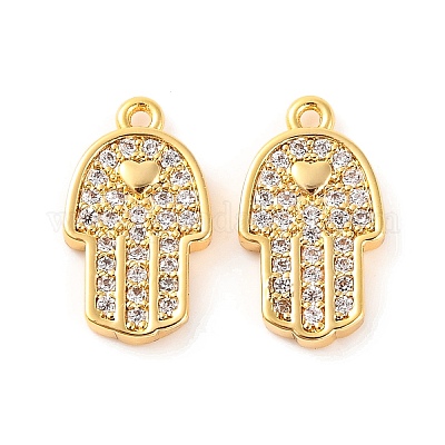 Латунные микропаве прозрачные подвески с фианитом KK-U017-06B-G-1