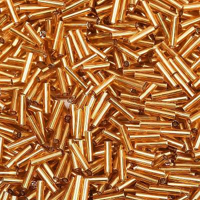 Серебряные подкладке прозрачное стекло стеклярусом SEED-R028-2x9-B01-1