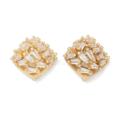 Латунные серьги-гвоздики из циркония KK-Z094-11G-1