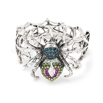 Браслеты из сплава со стразами в тибетском стиле на Хэллоуин BJEW-P367-01AS-1