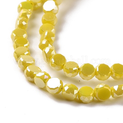 Стеклянные бусины с гальваническим покрытием  GLAA-E036-04D-1