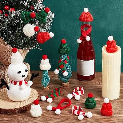 72 шт. 6 стиля мини-шапки из шерстяной пряжи и хлопковый шарф AJEW-NB0006-33-1