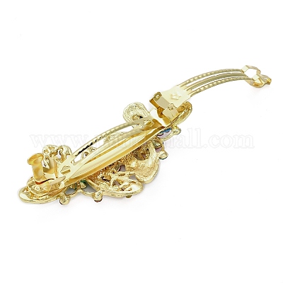 Заколки для волос из сплава со стразами и эмалью OHAR-B006-01G-01-1