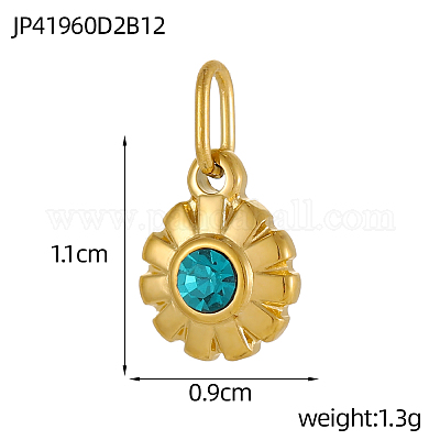 Подвески из нержавеющей стали 304 со стразами STAS-OY003-87G-1