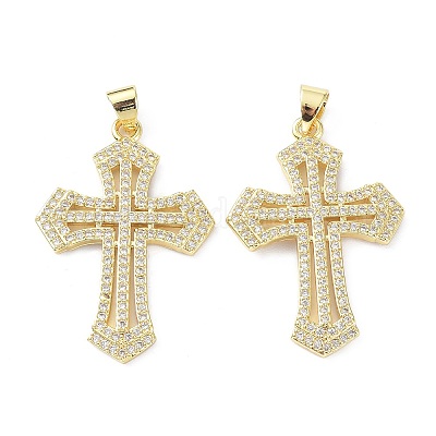 Латунные микро проложить кубический цирконий подвеска ZIRC-C021-25G-1