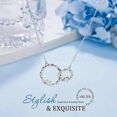 Ожерелья в форме сердца из латуни в западном стиле с кристаллами и стразами в виде двух витых колец для женщин WG6907A-01-1