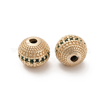 Латунные микро проложить кубического циркония бусы KK-C071-08G-1