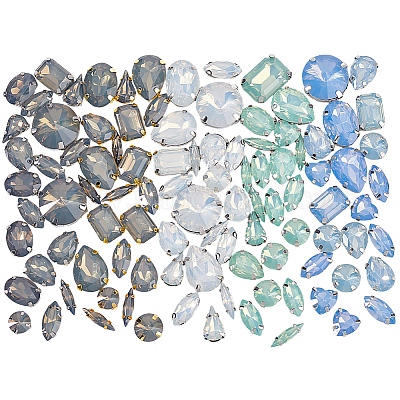 100 шт. 5-х цветные смоляные пришивные стразы&nbsp;DIY-GA0007-24B-1