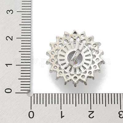 Стойка покрытие латунные микропаве прозрачные кубические циркониевые кнопки KK-K293-04P-1