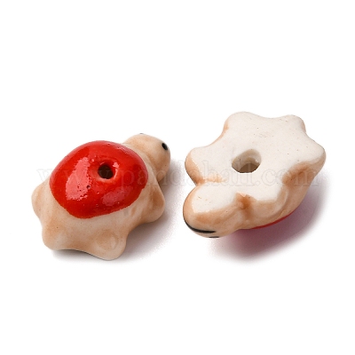 Ручной работы яркие остеклением шарики фарфора PORC-CJC0009-03A-1