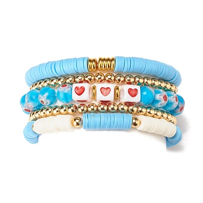 Tyebiva Set Da 5 Braccialetti Natalizi Con Perline In Argilla – Regolabili E Impilabili, Colori Rosso, Bianco, Verde E Oro.