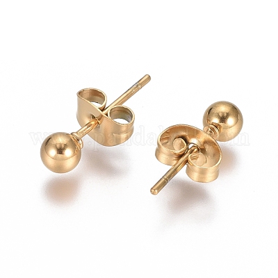 Серьги-гвоздики из нержавеющей стали 304 с ионным покрытием (IP) EJEW-L215-57B-G-1