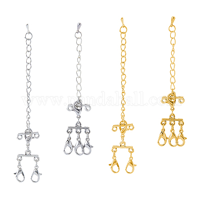 4 шт. удлинитель цепи из сплава с застежками-карабинами FIND-WH0126-552-1