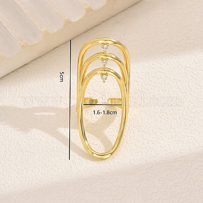 Кольца-манжеты с геометрическим узором из латуни и кубическими цирконами для женщин IX6941-1