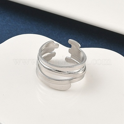 Кольца-манжеты из нержавеющей стали 304 для женщин RJEW-A079-08C-P-1