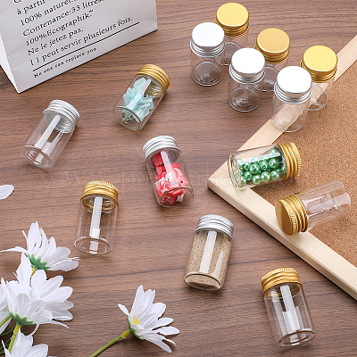 32 шт. 2-х цветные прозрачные стеклянные бутылки-контейнеры для бусин CON-SC0001-07B-1