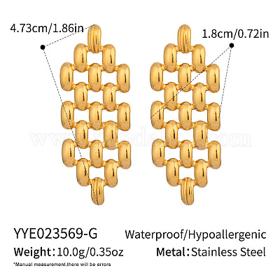 Серьги-гвоздики из нержавеющей стали с полыми цепочками PI7436-1-1