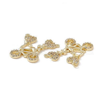 Подвески из латуни с микропаве из кубического циркония 2 петля KK-E068-VB077-1