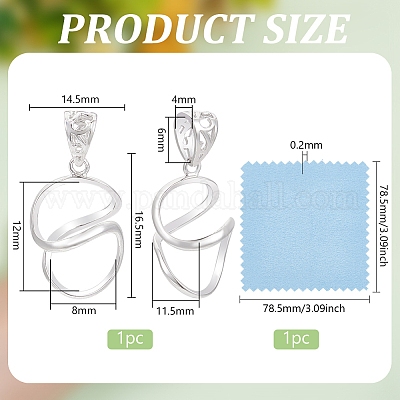 1 шт. подвеска из стерлингового серебра в оправе кабошон STER-BC0002-52-1