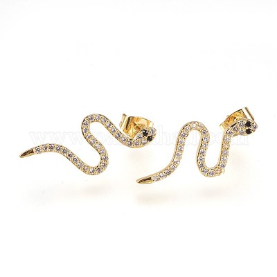 Латунь уха шпильки EJEW-P157-03G-NR-1