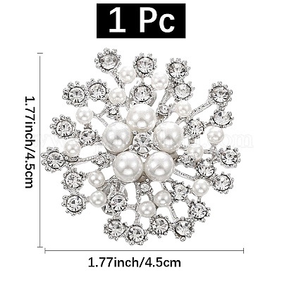 Женские броши со стразами из цветочного сплава DJ-PW-WGD2C4F-01-1