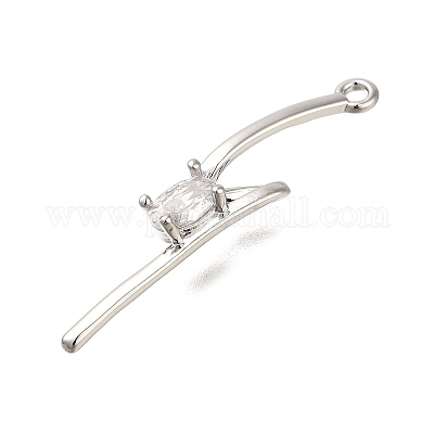 Латунные микропаве прозрачные подвески с фианитом KK-M301-12P-1