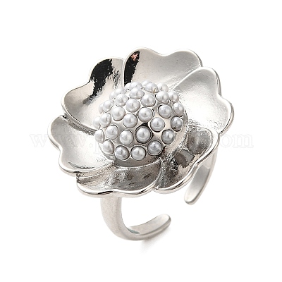 Открытые манжеты из цветочной латуни RJEW-A046-06P-1