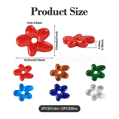 12шт 6 цвета стеклянные бусины GGLA-TA0002-02-1