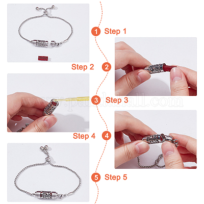 Браслеты-слайдеры из нержавеющей стали BJEW-WH0016-75B-1