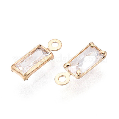 Подвески из латуни с прозрачным фианитом ZIRC-T017-05KCG-1