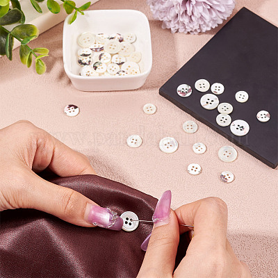 45 шт. 3 стиля пуговицы-ракушки с 4 отверстиями BUTT-TA0001-28-1