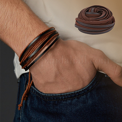 10 шт. плоский шнур из искусственной кожи WL-DC0001-02B-1