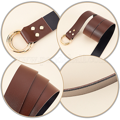 Цепной ремень из искусственной кожи с железной пряжкой с двойным d-образным кольцом AJEW-WH0314-52B-1