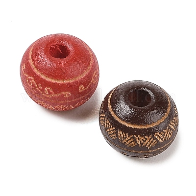 Расписные бусы из натурального дерева WOOD-N006-02A-M-1