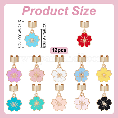 12 шт. подвеска-стетоскоп из сплава с эмалью и цветком HJEW-OC00205-1